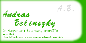 andras belinszky business card